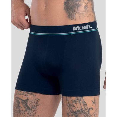 Cueca Boxer Microfibra Texturizada sem Costura Azul Marinho GG