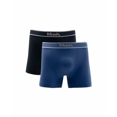 Kit 2 Cuecas Boxer Microfibra sem Costura Azul Jeans Escuro P