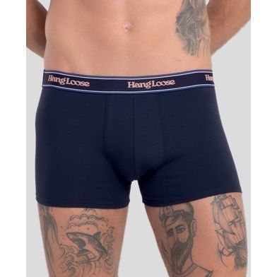 Cueca Boxer Cotton Hang Loose Azul Marinho P