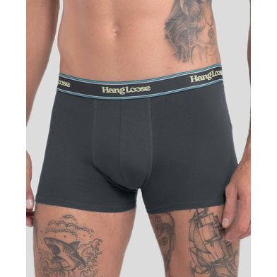 Cueca Boxer Cotton Hang Loose Cinza Chumbo P