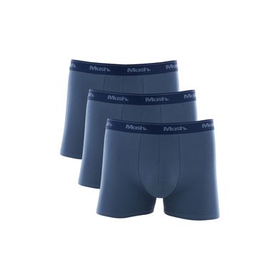 Kit 3 Cuecas Boxer Cotton Azul Jeans Escuro P
