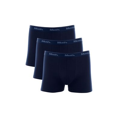 Kit 3 Cuecas Boxer Cotton Azul Marinho M
