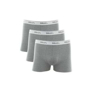 Kit 3 Cuecas Boxer Cotton Cinza Mescla Claro P