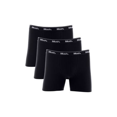 Kit 3 Cuecas Boxer Longa Cotton Plus Size Preto XXGG