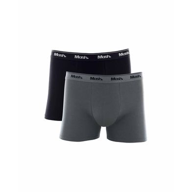 Kit 2 Cueca Boxer Cotton Cinza Chumbo P