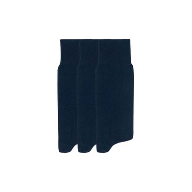Kit 3 Pares Meia Social Cano Longo Poliamida Azul Marinho