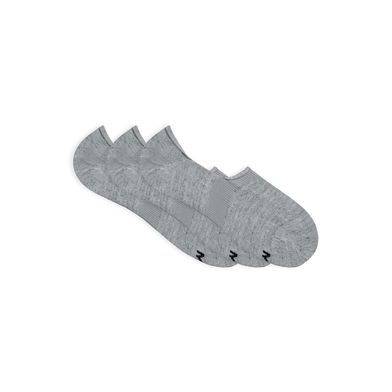 Kit 3 Pares Meia Esportiva Super Invisível com Silicone Cinza Mescla Claro 34-38