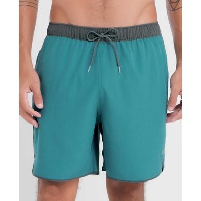 Shorts Mescla Recortado Azul Petróleo M