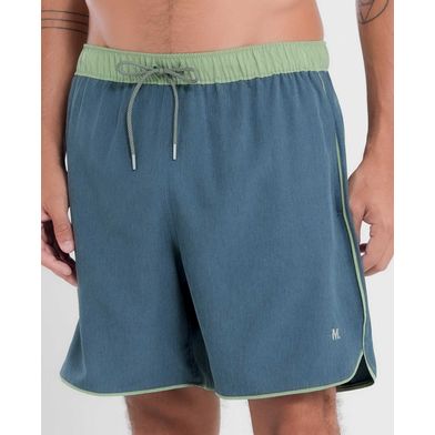 Shorts Mescla Recortado Azul Medio P