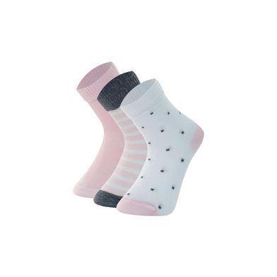 Kit 3 Pares Meia Cano Médio Infantil Rosa Bebê 22-27