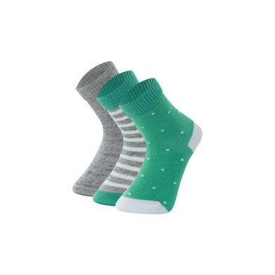 Kit 3 Pares Meia Cano Médio Infantil Cinza Mescla Claro 16-21