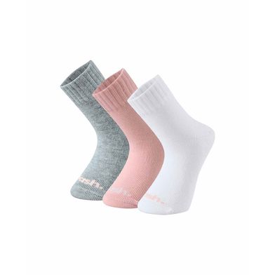 Kit 3 Pares Meia Cano Médio Infantil Rosa 16-21