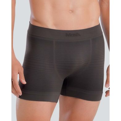 Cueca Boxer Microfibra sem Costura Jacquard Marrom M