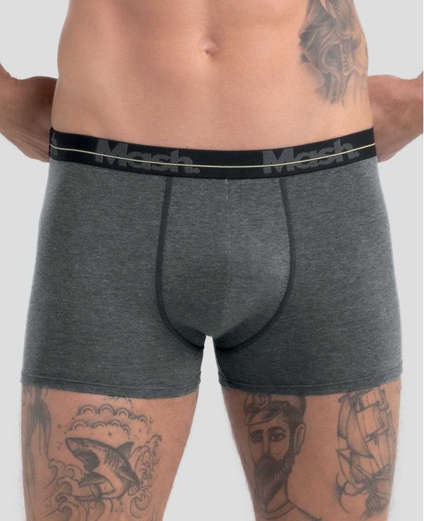 Cueca Boxer Cotton Cinza Mescla Escuro GG