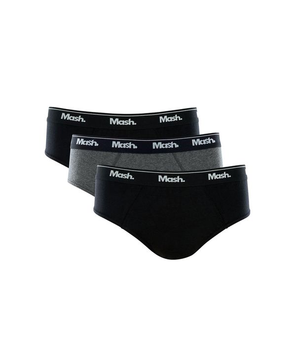 Kit 3 Cuecas Slip Algodão Plus Size Cinza Mescla Escuro XGG